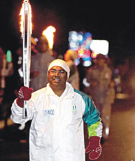Anton Dharmaseelan...140th torchbearer in Olympic relay.