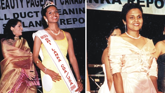 In 2000 when the Sri Lanka Reporter presented Miss Sri Lanka and Mrs. Sri Lanka Canada, USA pageants late Chandrika De Silva (Right) was one of the contestants for Mrs. Sri Lanka contest. While her daughter Aruni was crowned Miss Sri Lanka Canada USA by first Mrs. World Rosy Senanayake (Left).