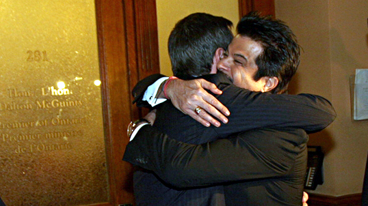 Ontario Premier did not disappoint Anil Kapoor when the star requested a hug from him in front of his office.