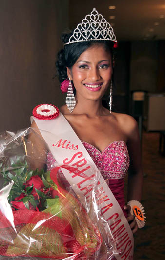 Miss Sri Lanka Canada USA 2011 Andrea Michealy Sriskandarajah poses for a photo at Hilton Suites Toronto Conference Center. 