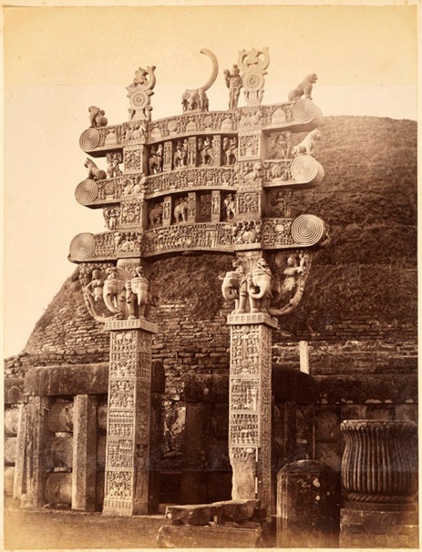 North Gate Sanchi Stupa,© Raja Deen Dayal 1883 Albumen print, Royal Ontario Museum 
