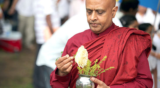 Ven. Ahangama Rathanasiri, the Chief Monk of the Toronto Mahavihara Buddhist Centre. (Picture by Mahesh Abeyewardene)