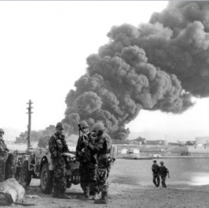 Fighting during the Suez Crisis.