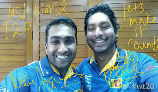 Mahela and Sanga in picture at the ICC World T20 saying, "Let's make it count". (Picture ICC Twitter)