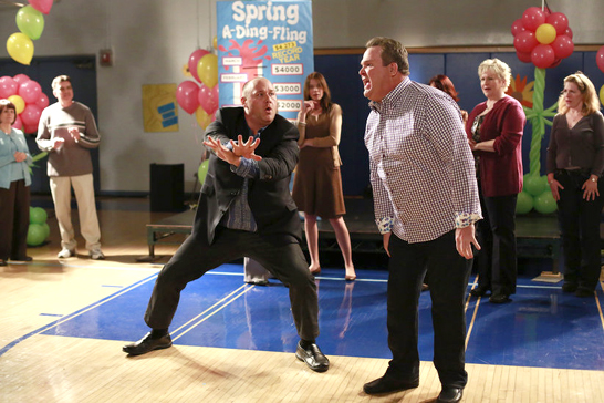 Will Sasso (left) shows Sri Lankan dance moves to Eric Stonestreet in the latest episode. (Picture courtesy ABC/Ron Tom)