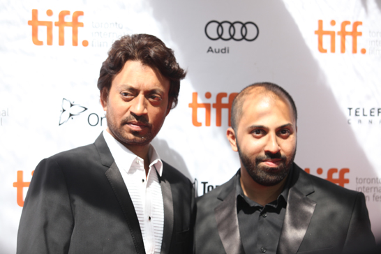 Actor Irrfan Khan and Director Ritesh Batra attend the premiere of The Lunchbox. 
