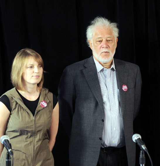 Canadian Actress and Director Sarah Polley with Canadian Sri Lankan Author Michael Ondaatje among writers and filmmakers who demanded Canadians Tarek Loubani and John Greyson be released by the Egyptian government at last year’s Toronto Film Festival.