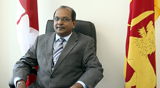 Mohan de Alwis Sri Lanka Consul General  in Toronto at his office.