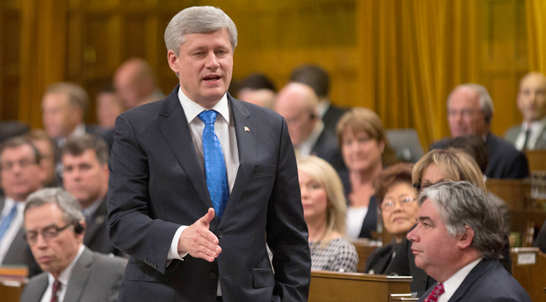 Prime Minister Stephen Harper attends question period in parliament today. (Picture by Jason Ransom - PMO)