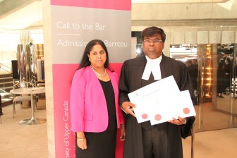 Vina with his wife Toronto lawyer Vasuki Devadas (Handout Photo)