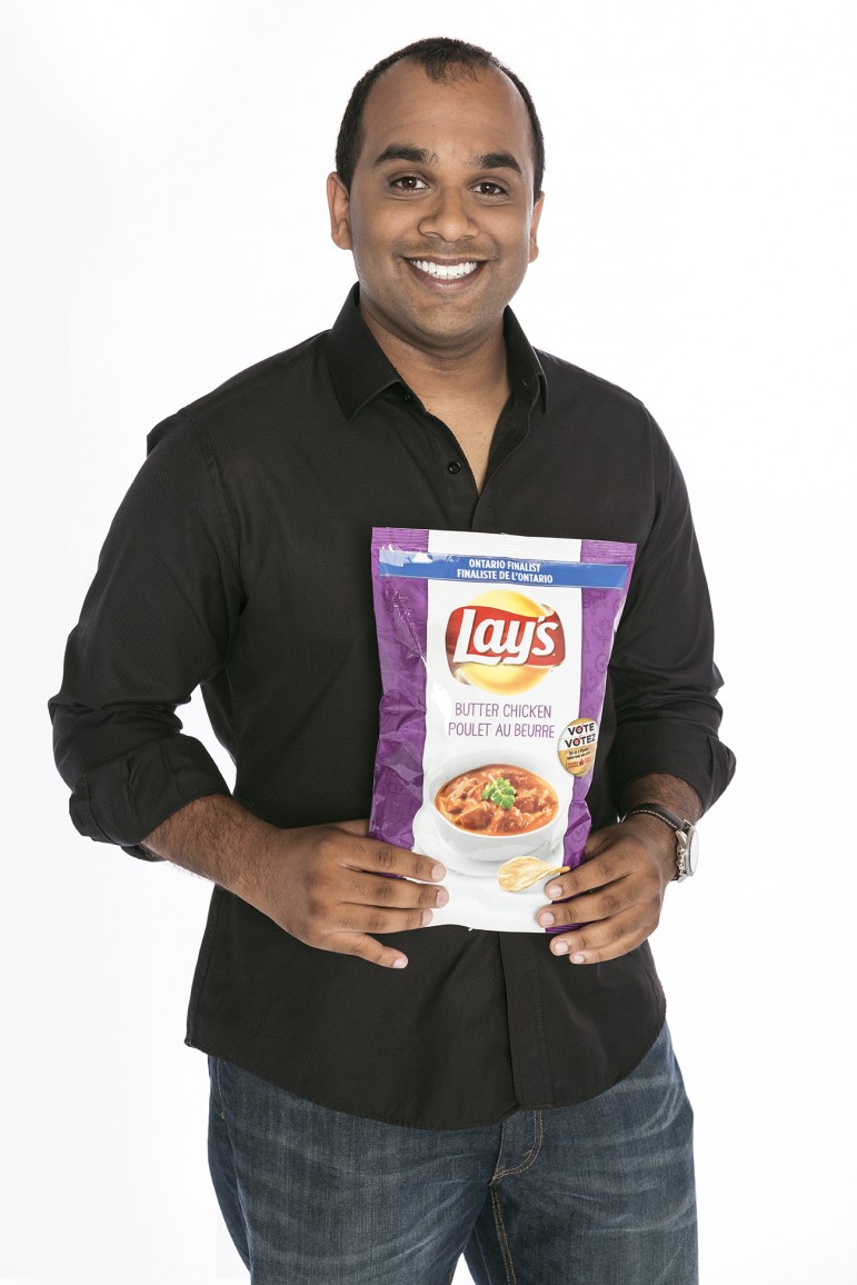Mississauga’s Darryl Francispillai hopes he will win-over Canadian taste buds with his Butter Chicken ﬂavour, the Ontario ﬁnalist in a national Lay’s contest. (Lay’s Photo)