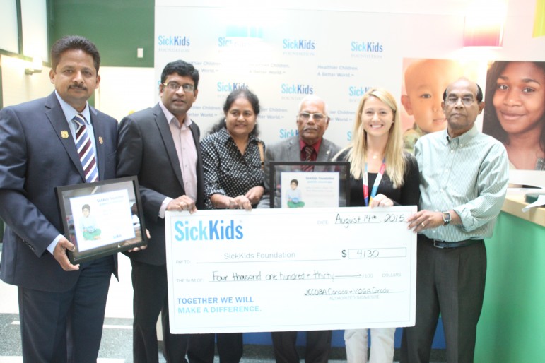  Vembadi OGA and Jaffna Central OBA recognized at Sick Kids Hospital Foundation. (Courtesy Esa Para Esananda)