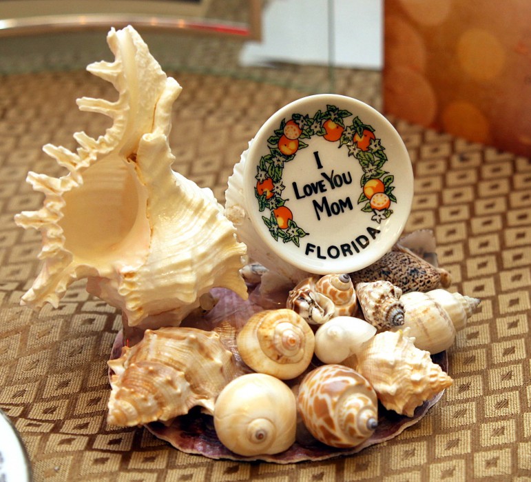 DAUGHTER’S GIFT: Eleesha gave this gift to her mother on the ride back home. The ornament made with Florida sea shells survived the crash and was found under a seat.