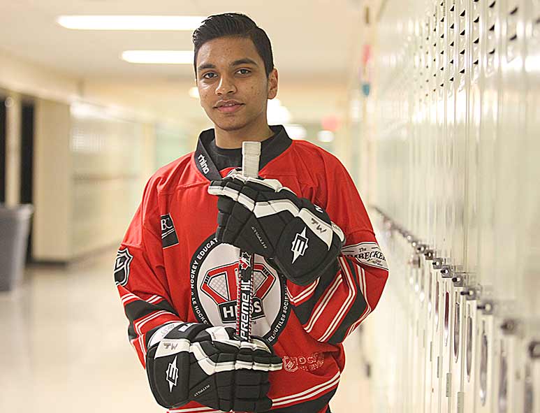 Prasanthan Aruchunan, 17, from Toronto has clinched a historic NHL scholarship. (Picture by Mahesh Abeyewardene)