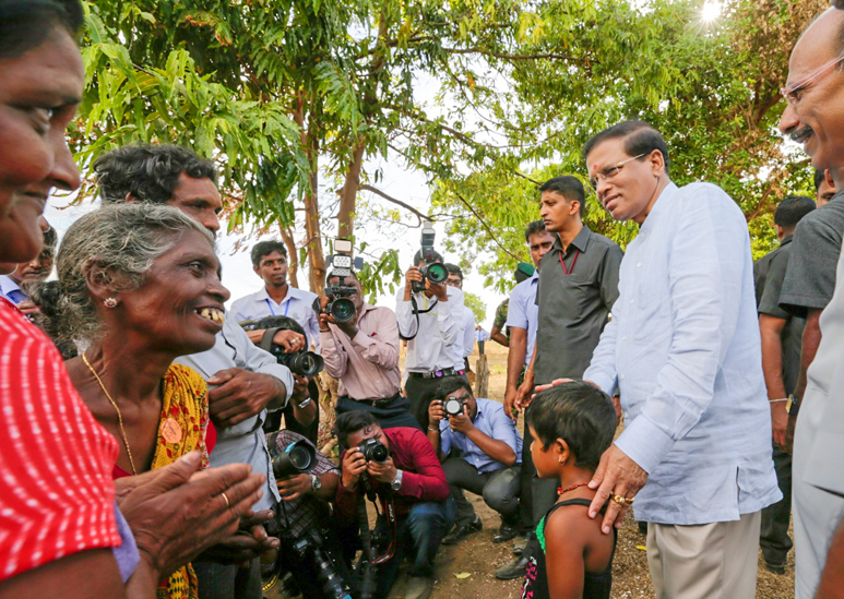 The new Sri Lankan government headed by President Sirisena handed over land to orginal owners in August 2015. (Picture by Sudath Silva)