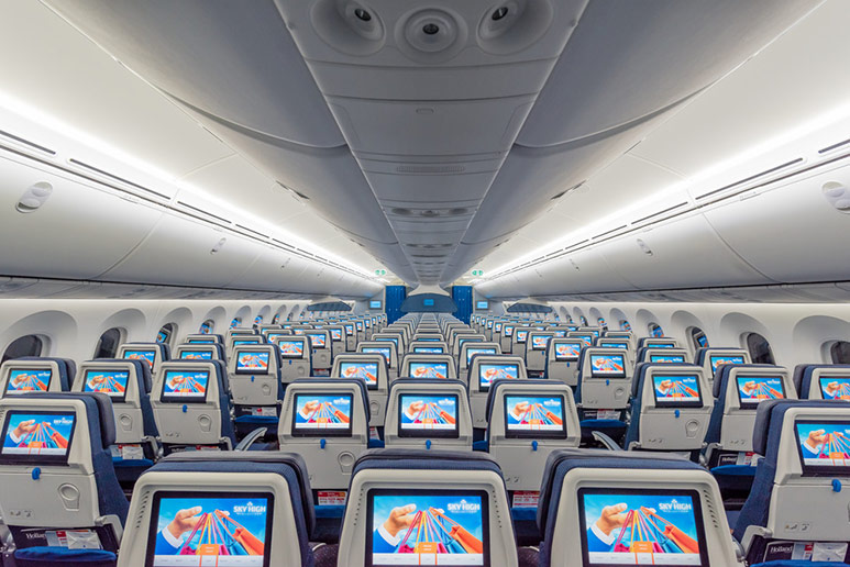 Interior of KLM Boeing 787 Dreamliner (KLM Photo)
