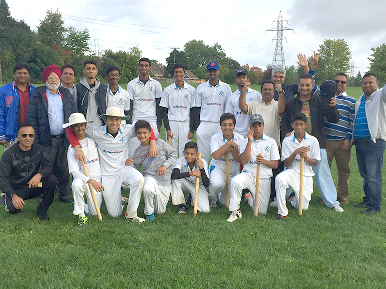 U17 Champions of the Scarborough Cricket Association with the parents