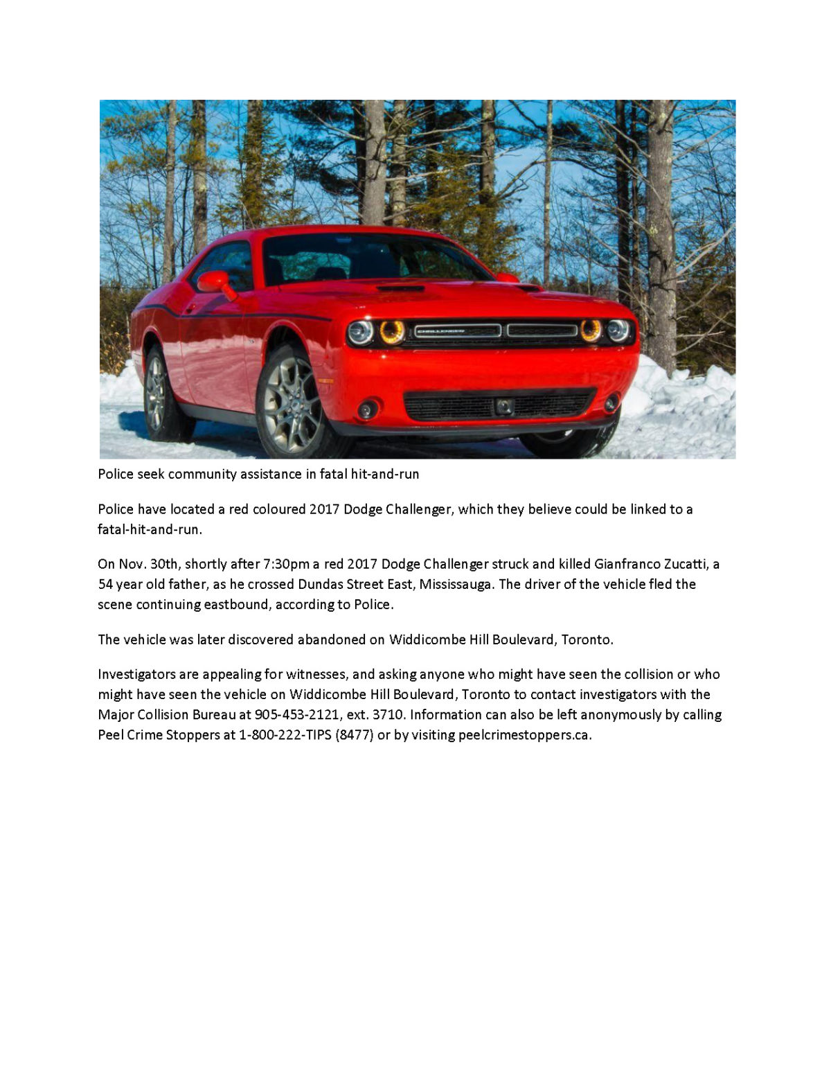 Police have located a 2017 red Dodge Charger.