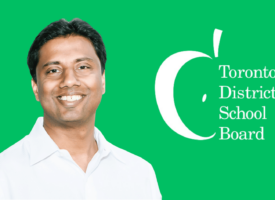 Neethan Shan and logo of Toronto District School Board.